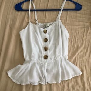 White shirt! Adjustable straps!